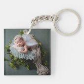 Porte-clés Faire-part des statistiques de naissance des bébés (Dos)