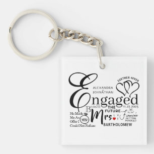 Porte-clés Faire-part Mariage de collage engagé