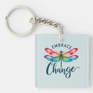 Porte-clés Faire place au changement - libellule artistique