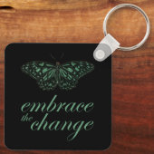 Porte-clés Faire place au changement - Papillon vert (Verso)