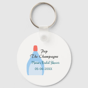 Porte-clés Faire sauter le Champagne shower de mariage bleu p