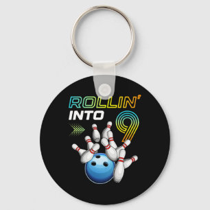 Porte-clés Faire son entrée dans 9 Retro Bowling Fête d'anniv