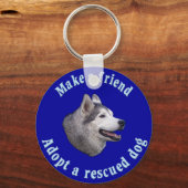 Porte-clés Faire un ami - Sibérien Husky (Recto)