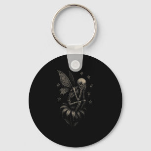 Porte-clés Fairycore Emo Goth Tee Sad Crier Squelette Fée G
