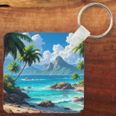 Porte-clés Fais de beaux rêves, Paradis Tropical, (Verso)