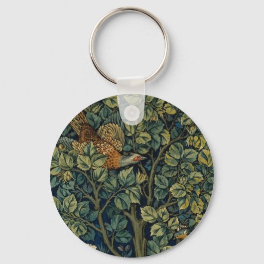 Porte-clés Faisan d'arbre boisé William Morris (Recto)