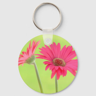 Porte-clés Faisceaux de Gerber rose personnalisables sur Vert