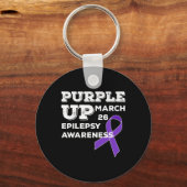 Porte-clés Faisons monter le violet le 26 mars pour soutenir (Recto)