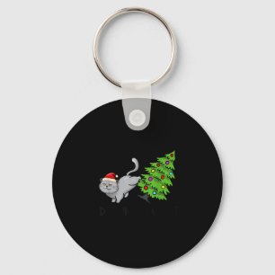 Porte-clés Faites ce que je veux Chat de Noël Xmas Arbre Drôl