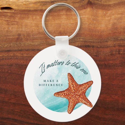 Porte-clés Faites Une Différence, Histoire De Starfish. (Recto)