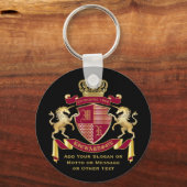 Porte-clés Faites votre propre blouse d'armoiries Rouge or Un (Recto)