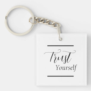 Porte-clés 'Faites-Vous Confiance' Phrase Noir
