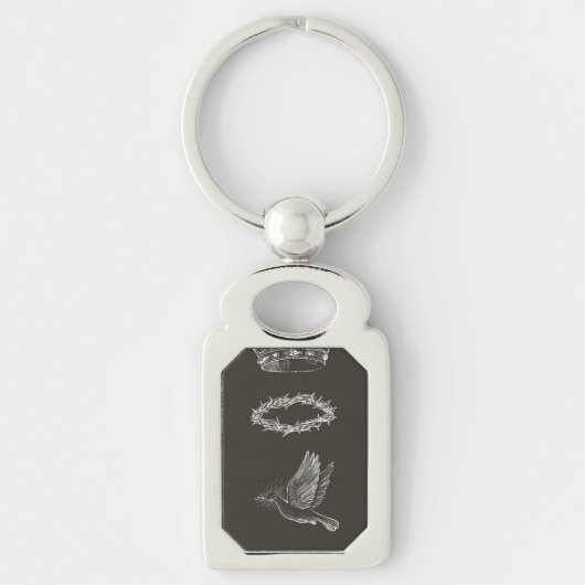 Porte-clés Faith and Freedom Keychain – Bird with Jesus Crown (Devant)