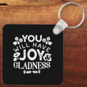 Porte-clés Faith and Happiness – Joy and Gladness Quotes (Verso)