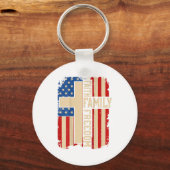 Porte-clés Faith Family Dom God Country Patriotic Christian O (Recto)