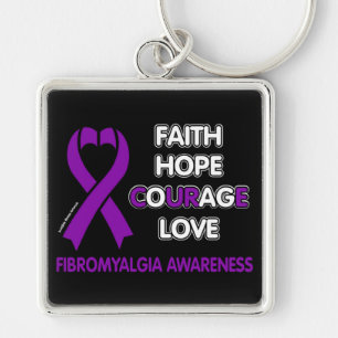 Porte-clés Faith Hope Courage Love...Fibro