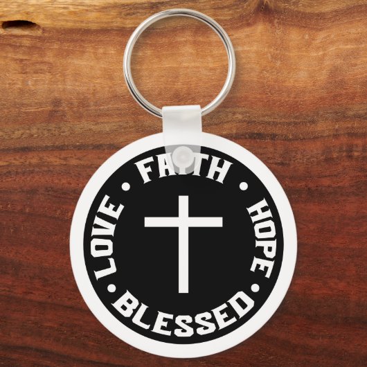 Porte-clés Faith Hope Love Blessed Christian Quote Custom (Recto)