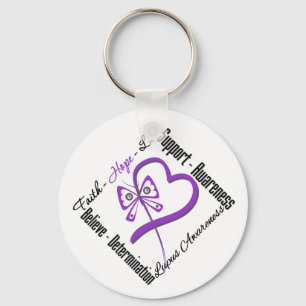 Porte-clés Faith Hope Love Butterfly - Lupus Awareness