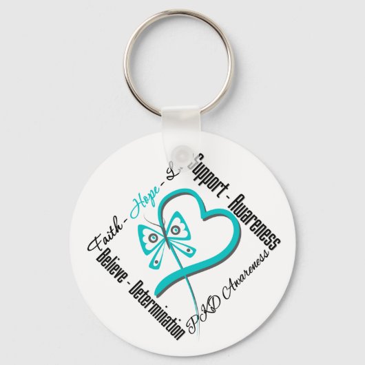 Porte-clés Faith Hope Love Butterfly - PKD Awareness (Recto)