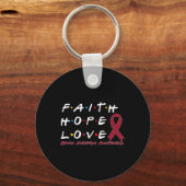 Porte-clés Faith Hope Love Cerveau Aneurysme Sensibilisation (Recto)