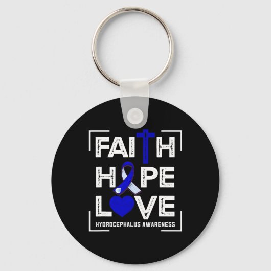 Porte-clés Faith Hope Love Hydrocéphalie Awareness 1 (Recto)