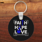 Porte-clés Faith Hope Love Hydrocéphalie Awareness 1 (Recto)
