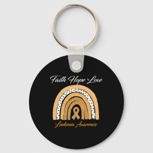 Porte-clés Faith Hope Love Leukemia Sensibilisation Ruban Ora