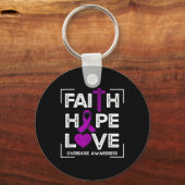 Porte-clés Faith Hope Love Overdose Sensibilisation Femmes ch (Recto)