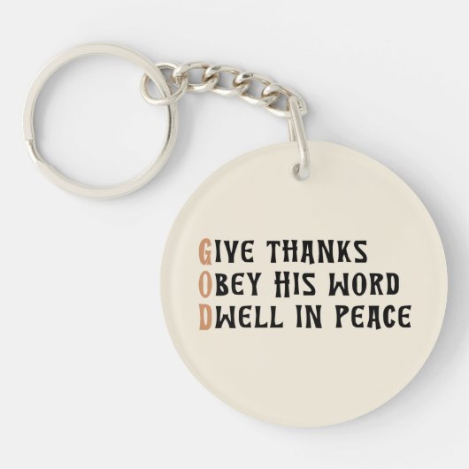 Porte-clés Faith Keychain – GOD & AMEN Thanksgiving Gift (Devant)