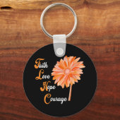 Porte-clés Faith Love Hope Courage Aml Leukemia Sensibilisati (Recto)