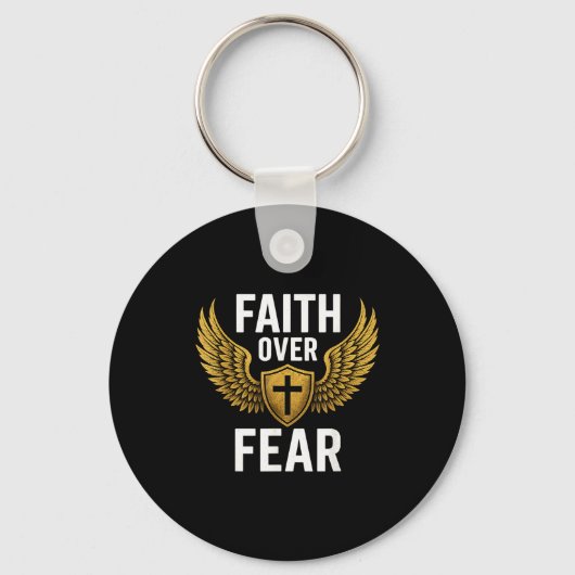Porte-clés Faith Over Fear Gold  (Recto)