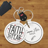 Porte-clés Faith Over Fear Religious Quote Customizable