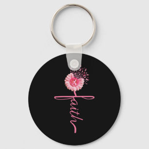 Porte-clés Faith Sunflower rose Ruban Prix du cancer du sein