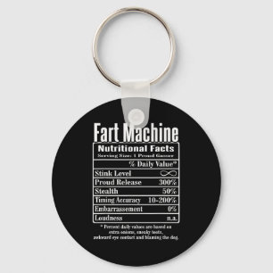 Porte-clés Faits Nutritionnels Machine à Pets Blagues de Papa