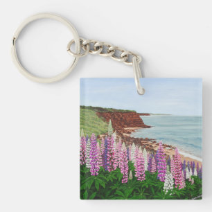 Porte-clés Falaises de Cavendish et lupins de ressort, PEI