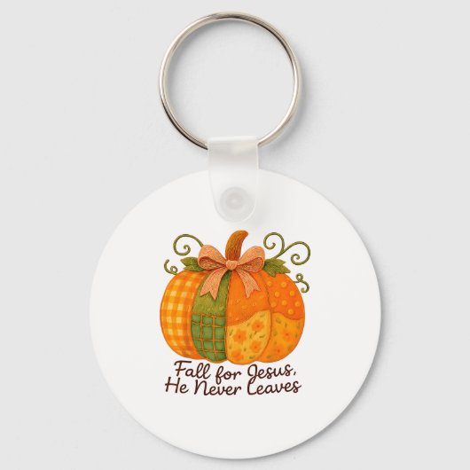 Porte-clés Fall For Jesus He Never Leaves Pumpkin Autumn Chri (Recto)