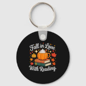 Porte-clés Fall In Love With Reading Autumn Pumpkin Mug Book  (Recto)