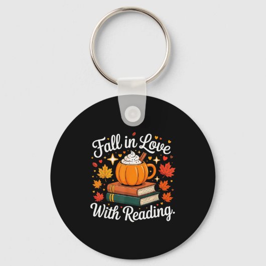 Porte-clés Fall In Love With Reading Autumn Pumpkin Mug Book  (Recto)