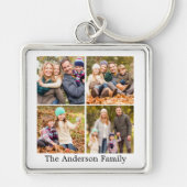 Porte-clés Famille 4 Photos et nom (Devant)