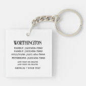 PORTE-CLÉS FAMILLE CONTACTEZ L'INFORMATION, VOUS LA DÉNOMMEZ  (Dos)