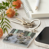 Porte-clés Famille Cute Ape Photo Hug (Devant Droit)