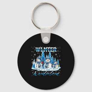 Porte-clés Famille de bonhomme de neige de pays des merveille