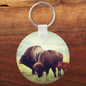 Porte-clés Famille de Buffalo Américain (Bison) (Recto)