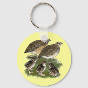 Porte-clés Famille de Cailles Coturnix