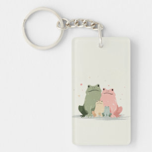 Porte-clés Famille de Grenouilles – Jolie Illustration Fantai