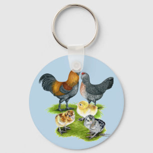 Porte-clés Famille de poulets Ameraucana