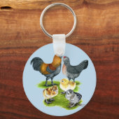 Porte-clés Famille de poulets Ameraucana (Recto)