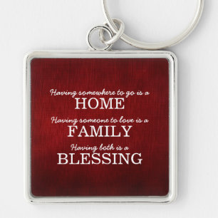 Porte-clés Famille de typographie motivationnelle Citation