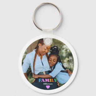 Porte-clés Famille de typographie photo moderne simple