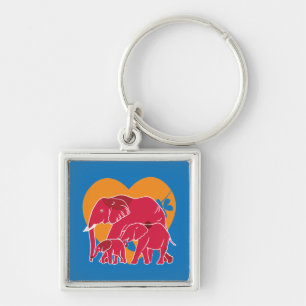 Porte-clés Famille des éléphants